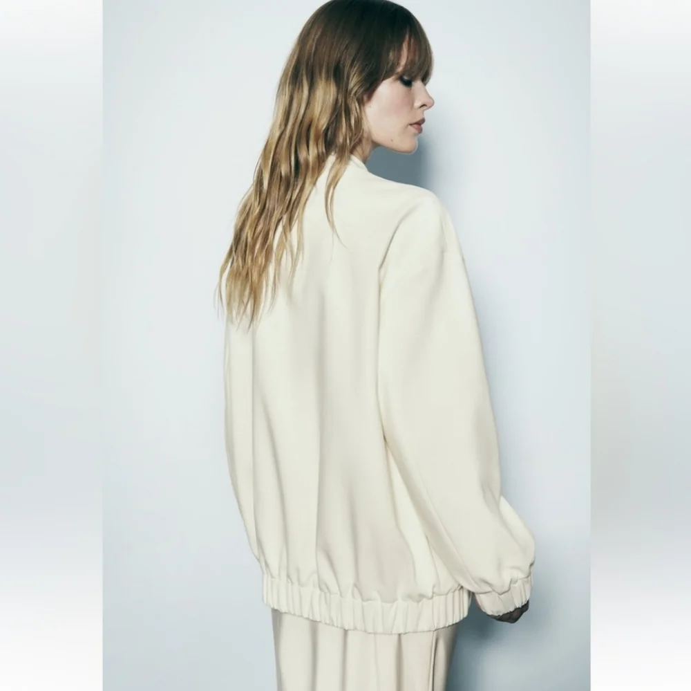 ZARA OVERSIZED LONG BOMBER WHITE SIZE XS L - Picture 10 of 16